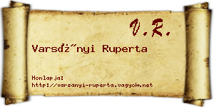 Varsányi Ruperta névjegykártya